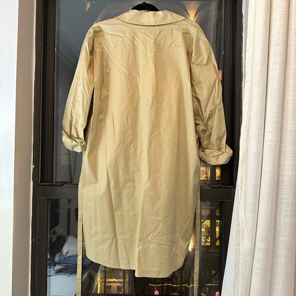 WAYF Khaki Long Sleeve Shirt Dress - Picture 4 of 4